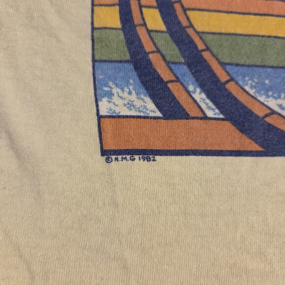 VTG 80s Hawaiian Tropic Sun Surfing Tanning Hobie Surf T Shirt USA Size M 1982 - Picture 6 of 9